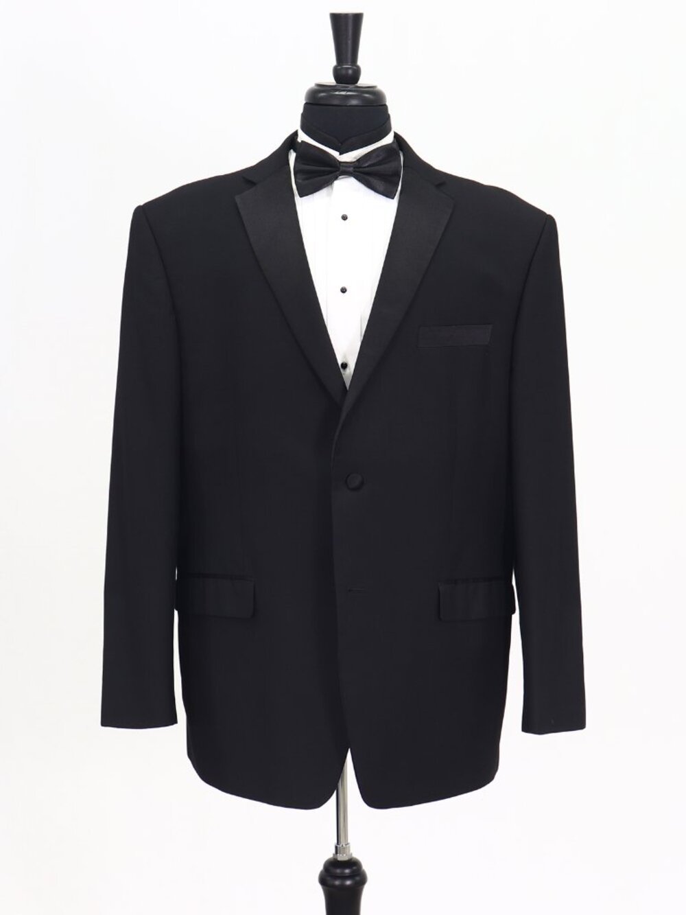 Vitarelli 48R Black Blazer Sport Coat Jacket 2-Button Tuxedo Solid Y968